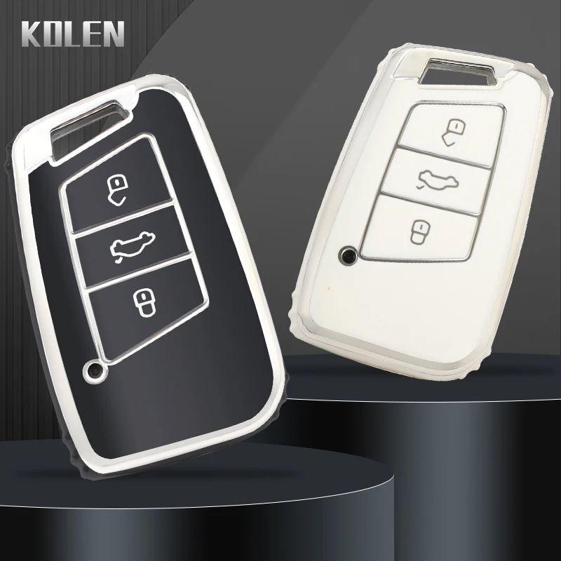 Fashion TPU Car Remote Key Case Cover Shell Fob For VW Volkseagen Passat B8 Magotan Atlas Jetta For Skoda Superb A7 Kodiaq Seat