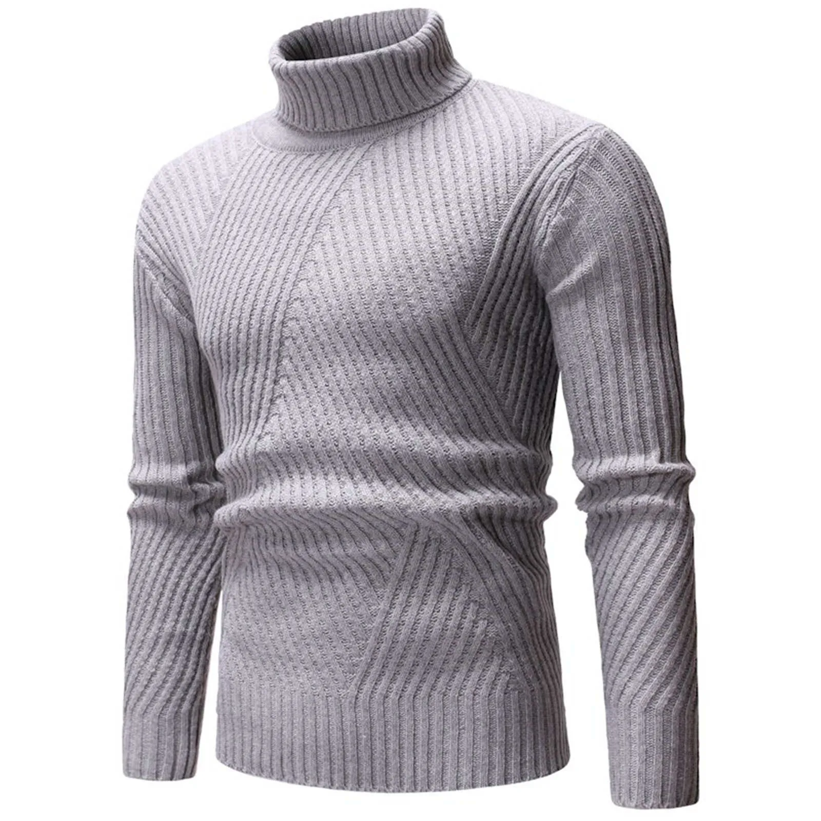 Men's Autumn Winter Warm Turtleneck Sweater Solid COlor Long Sleeve Slim Fit Knitted Pullover Top Korean Fashion Thermal Jumpers