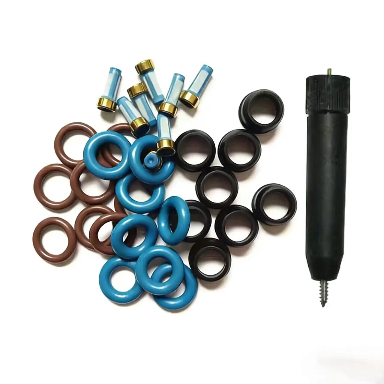 Free Shipping 8Sets Fuel Injector Repair Kit with Filter Extractor for Chevrolet Gmc Oldsmobile 4.2L-L6 2002 25313185