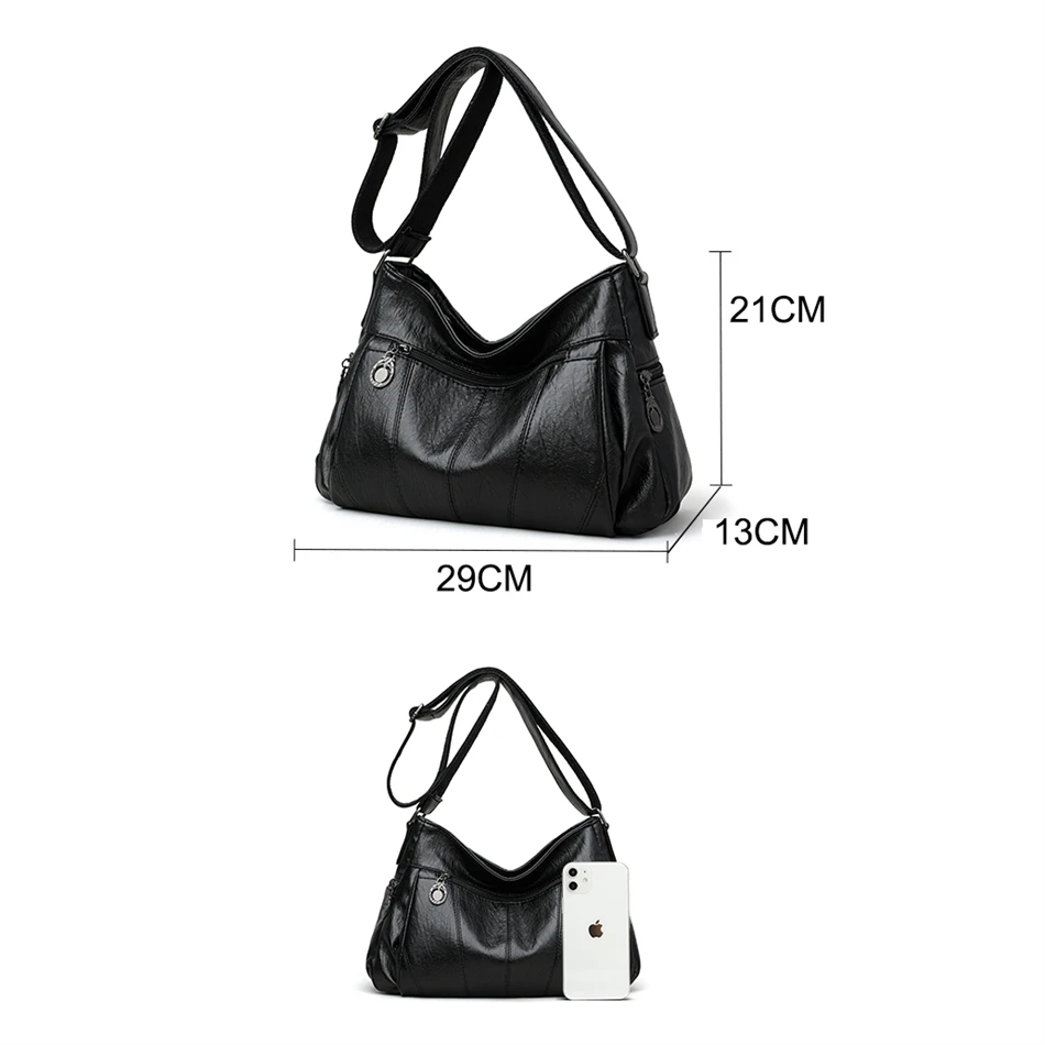 Fashion Casual Shoulder Crossbody Bags for Women High Quality Soft Leather Shopper Bag Luxury Designer Brand Handbags and Purses