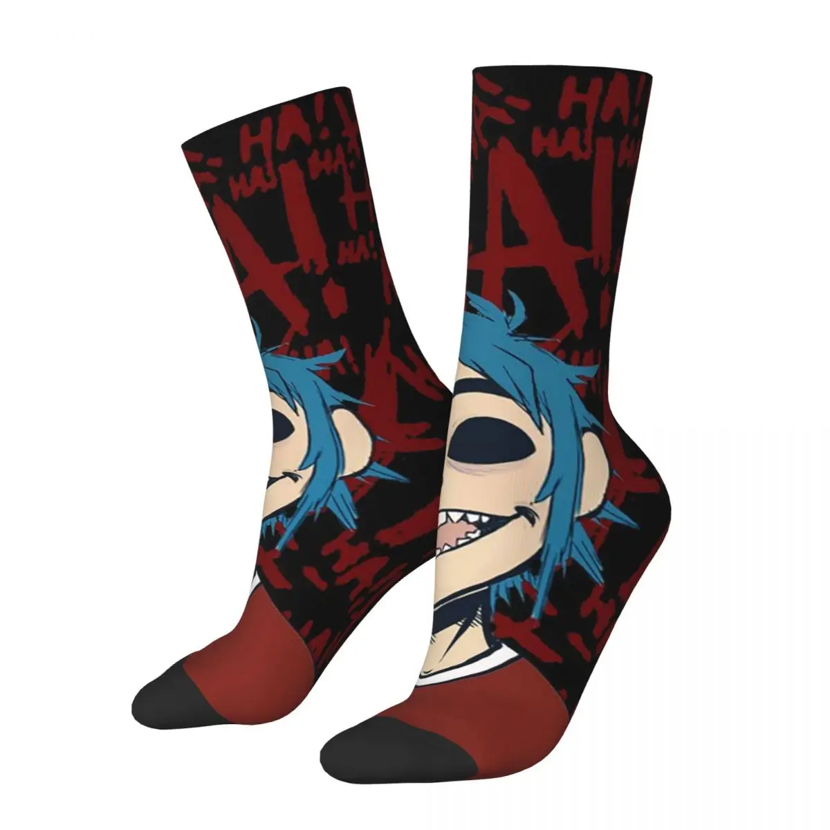 Cool Music Band Gorillaz Skateboard Socks Polyester Middle Tube Socks for Women Men Breathable