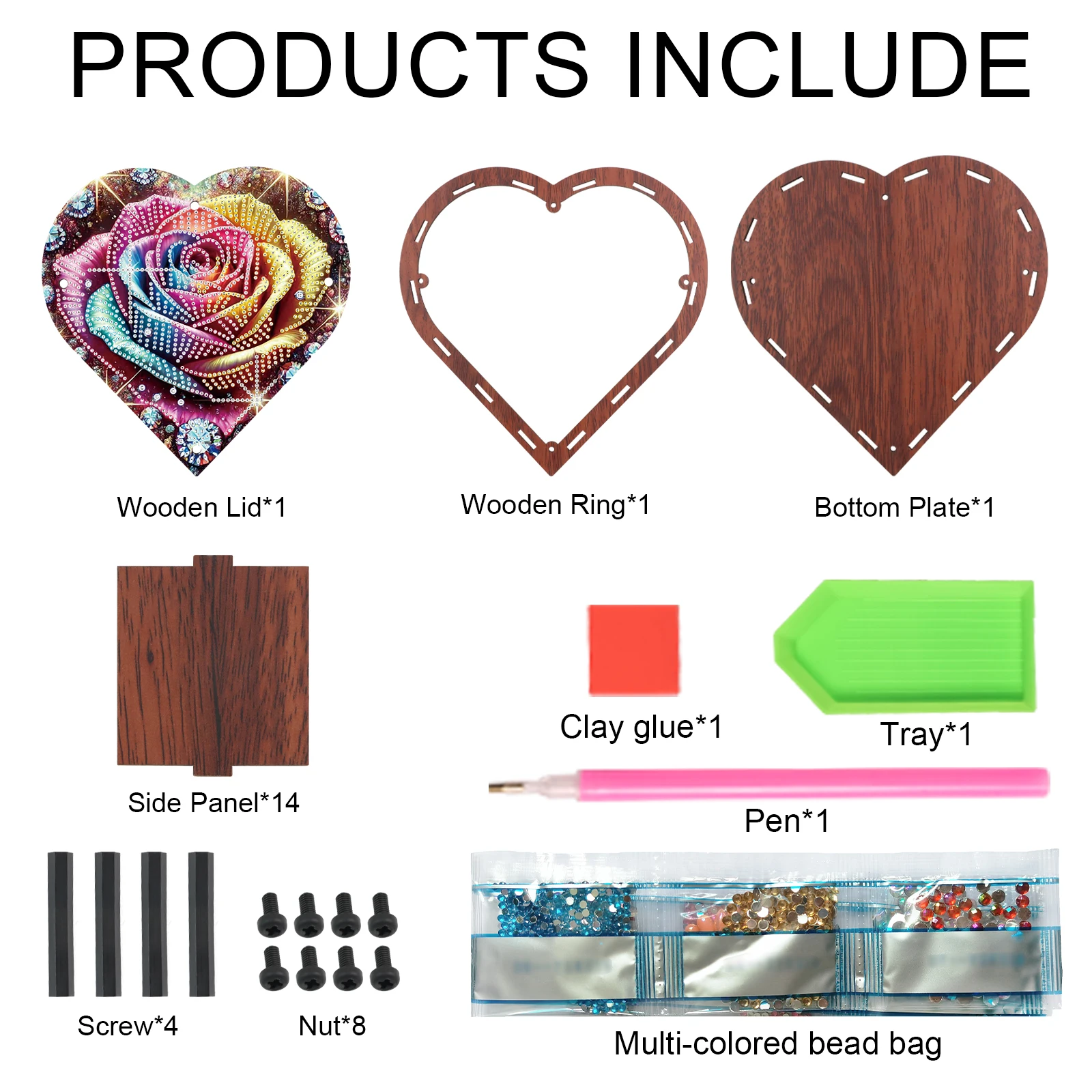 Elmas Boyama Kalp Şeklinde Kut - Embroidery Gift Ideas incelemesi ve fiyatı