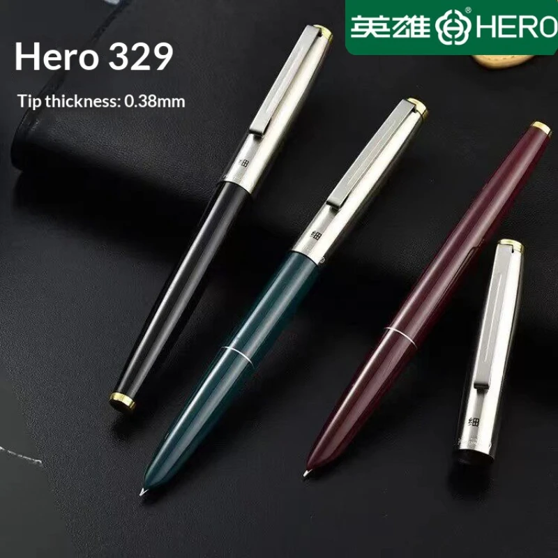 

Классическая перьевая ручка Hero 329 в винтажном стиле с закрытым наконечником, особо тонкий наконечник 0,38 мм — идеально подходит для каллиграфии и письма студентам.