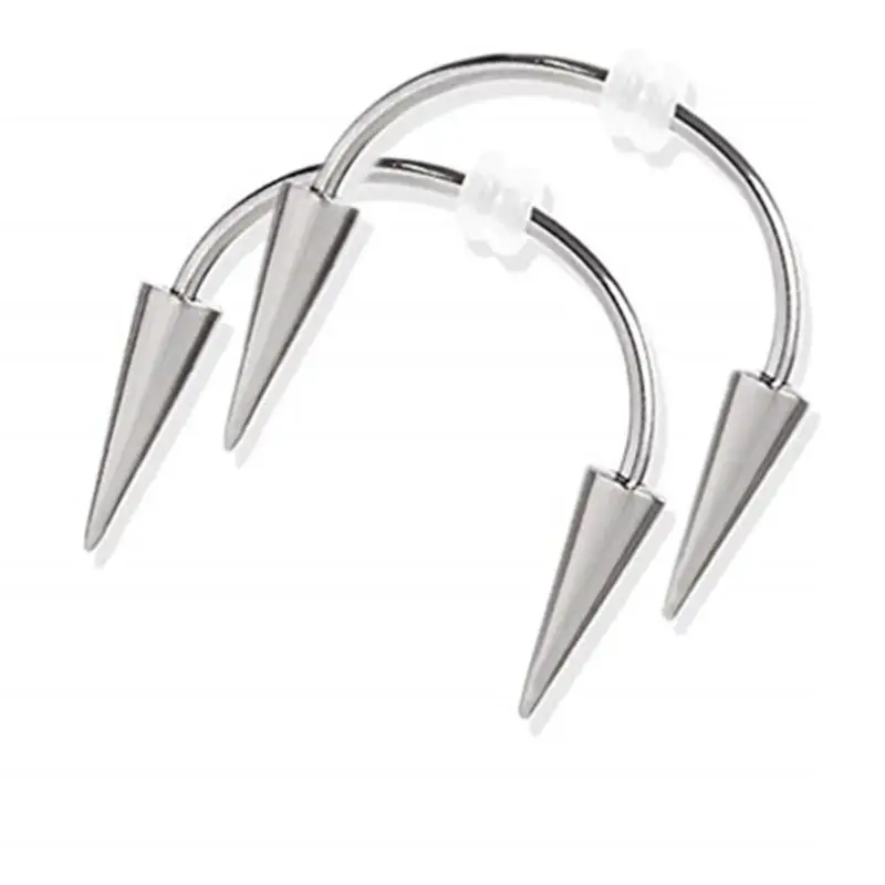 

31BB Lips Hoop Rings Surgical-Steel Spiked Studs for Vampire Teeth for Un