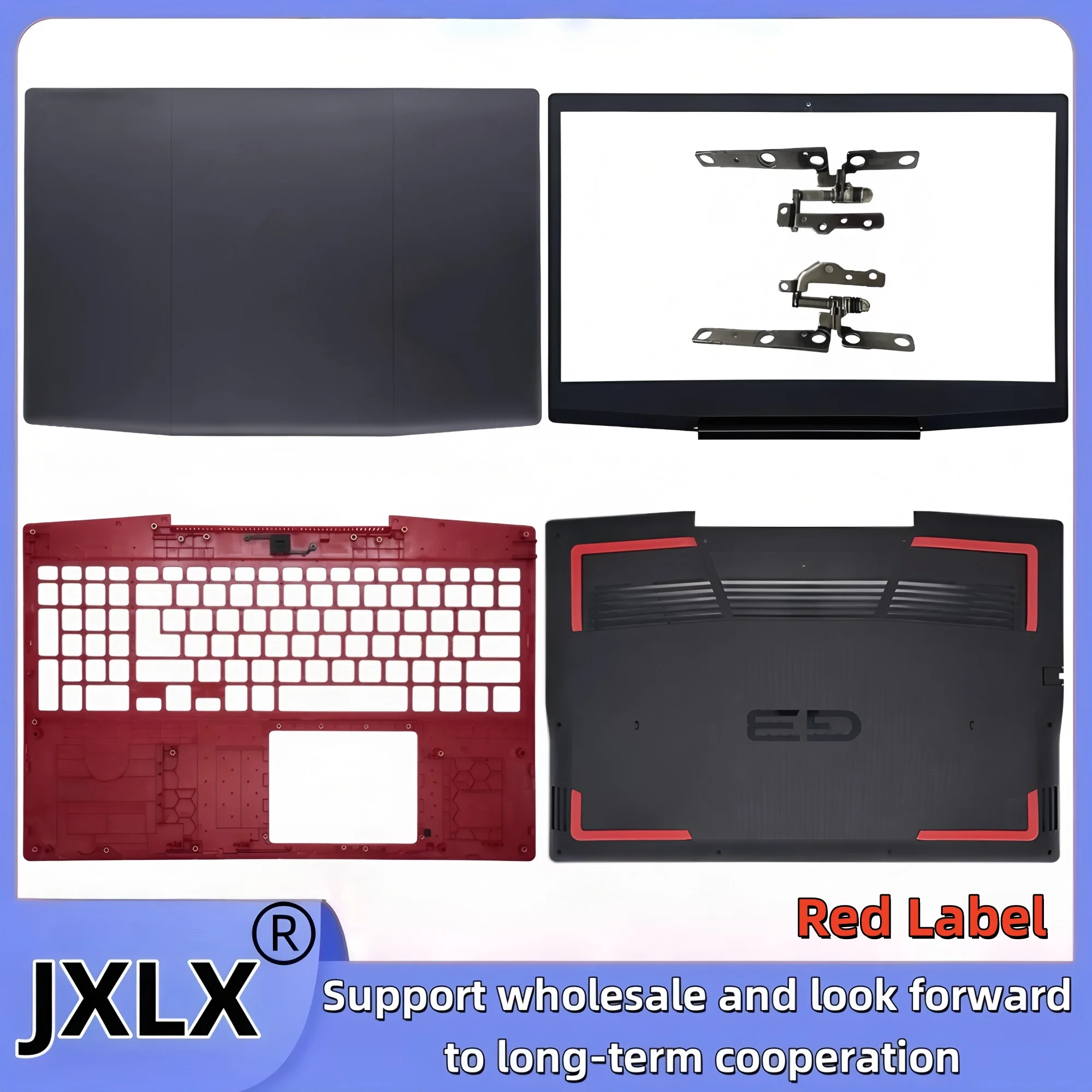 JXLX® New For Dell G3 15 3590 3500 P89F LCD Back Cover/Front Bezel/Palmrest Cover /Bottom Base Cover/Hinges/0747KP 03HKFN 0YGCNV