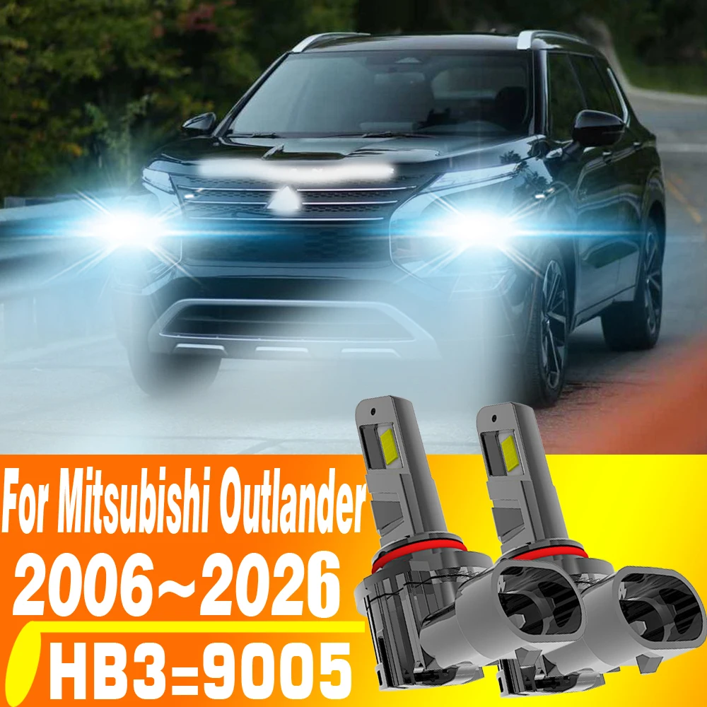 2 Bombillas LED HB3 9005 P20D para Auto, Diodo Turbo, Luz Blanca Canbus, Lámpara Antiniebla para Moto, para Mitsubishi Outlander 2006~2026