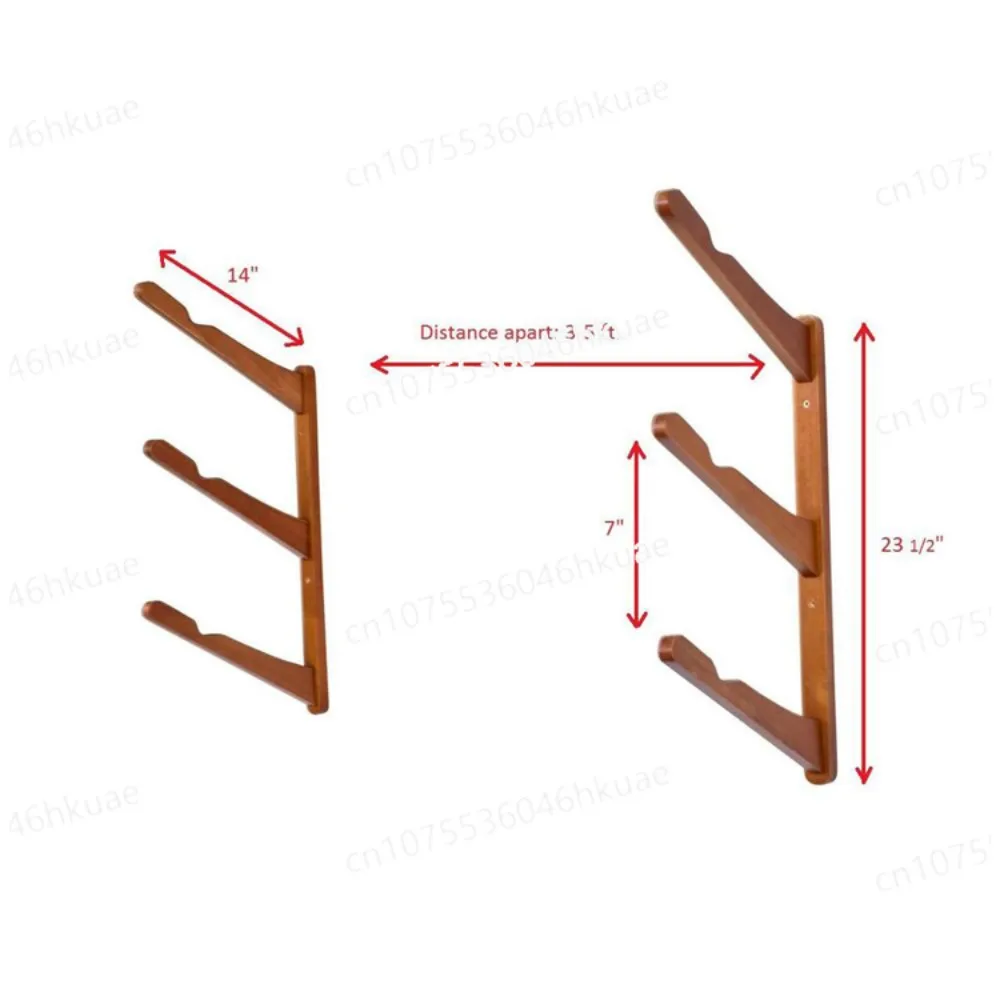 Wooden Surfboard Wall Mount Rack Holds 3 Surfboards Space-saving Wall Display Stand for Home Garage