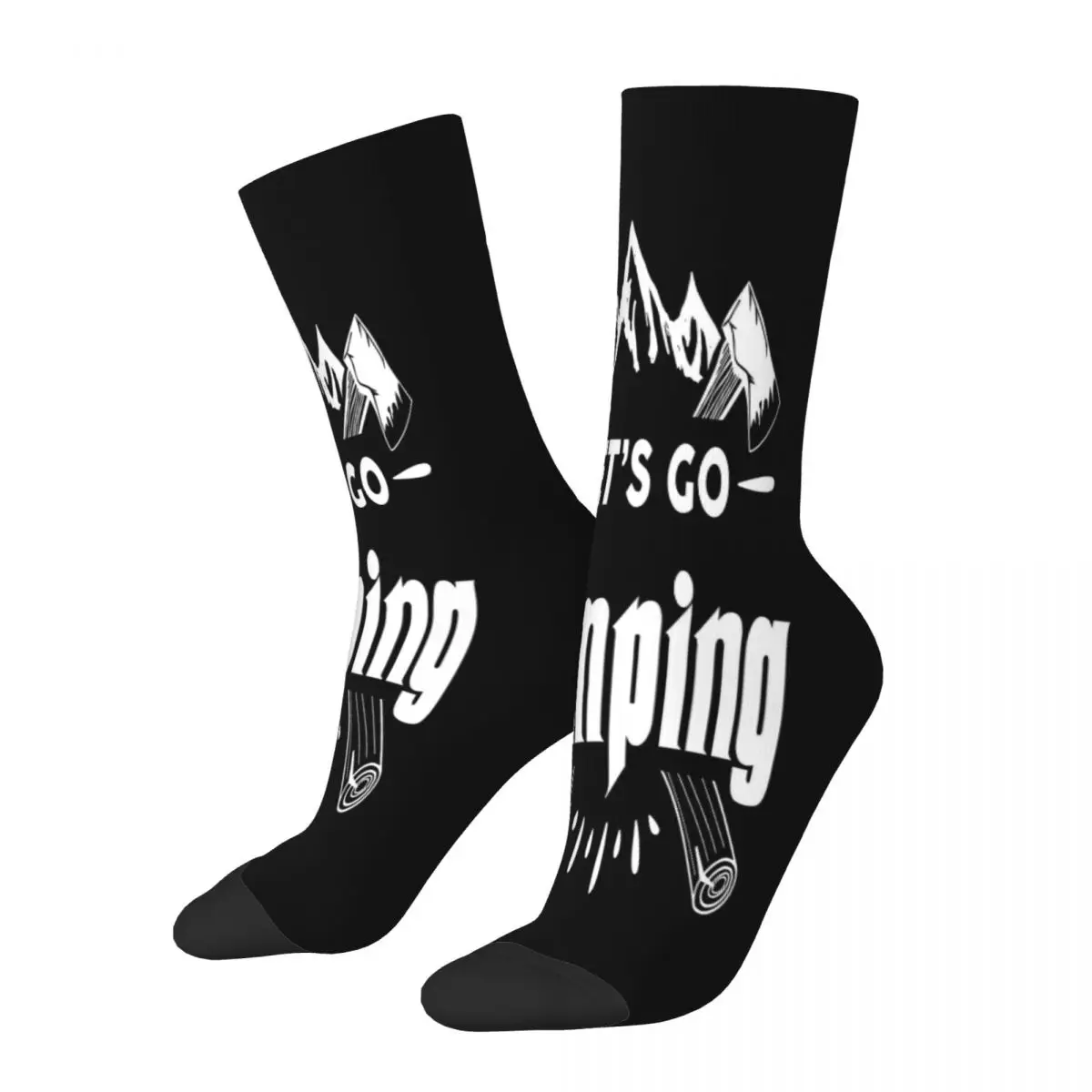 Let's Go Camping Socks Male Mens Women Winter Stockings Hip Hop