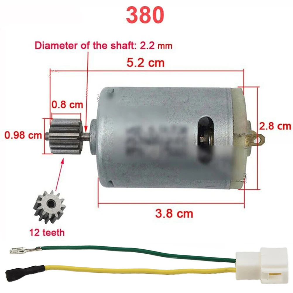 Akcesoria do dziecięcy samochód zabawkowy silnika pojazd elektryczny dla dzieci akcesoria do elektronarzędzi RS550 RS390 RS380 12V 6V RS555 24V 10