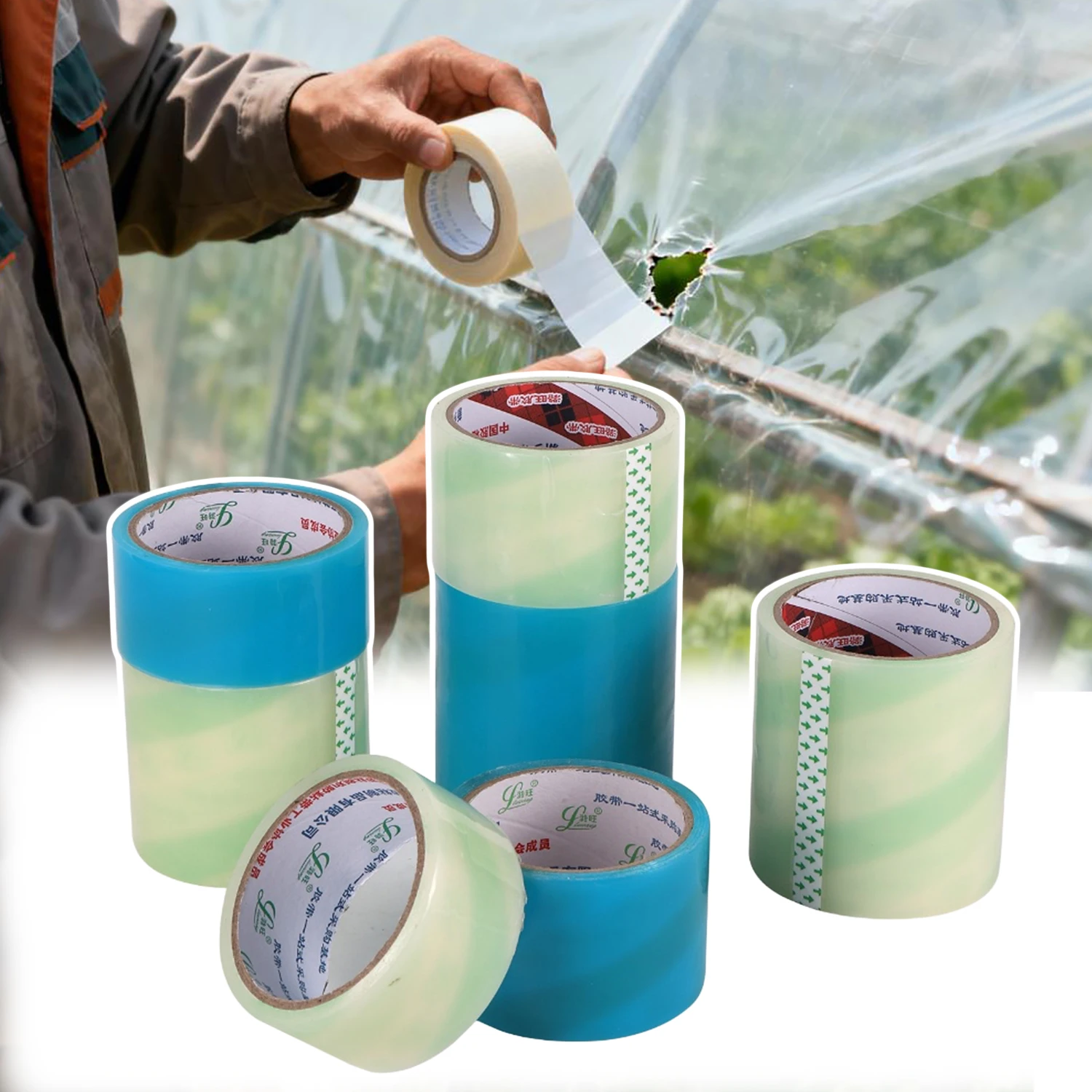 10M Film Repair Tape UV Resistant Transparent Greenhouse Film Repair Self-Adhesive Tape Garden Orchard Farmland Film Patch