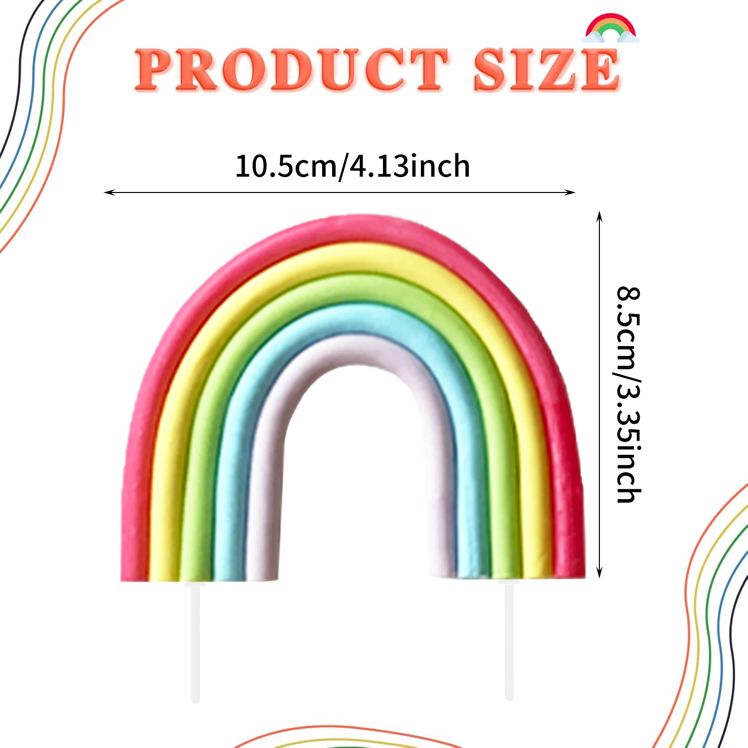Regenbogen-Kuchendekorationen – bunter Regenbogen-Cupcake-Topper, personalisierter Tortenaufsatz für alles Gute zum Geburtstag – Detail 8