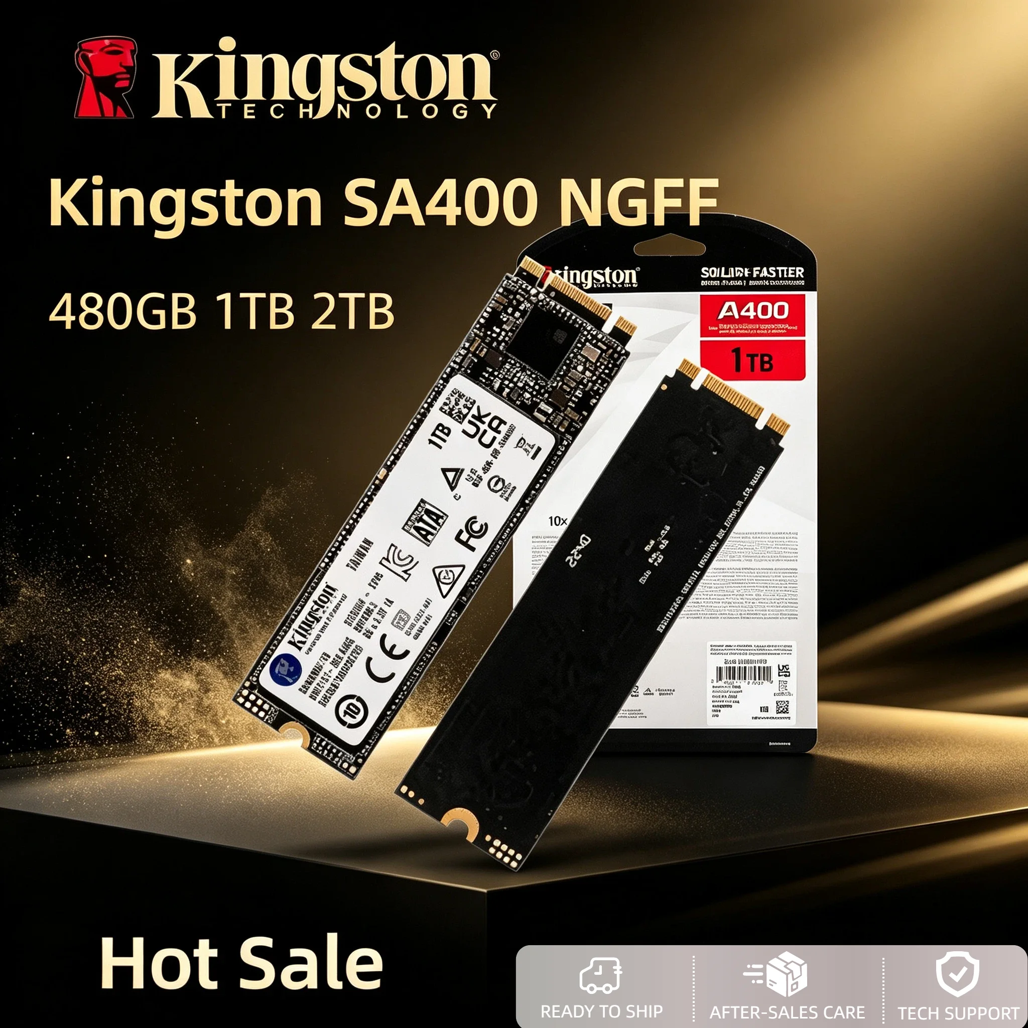 Kingston A400 M.2 2280 SATA SSD 2TB 1TB 480GB 240GB 120GB NGFF Unidade de Estado Sólido Interna para Desktop Laptop Pro Max Pro