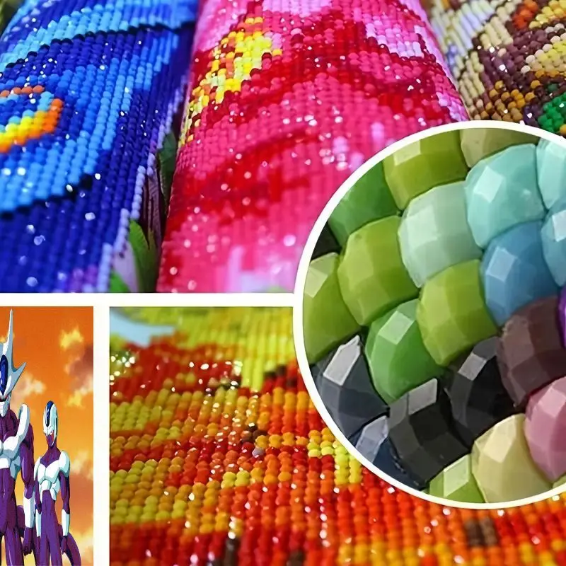 1PC 5D DIY Diamond Painting Full Drill Kit dengan Karakter Anime Dragon Ball Z Cooler & Meta-Cooler, Kristal Besar 40x50CM