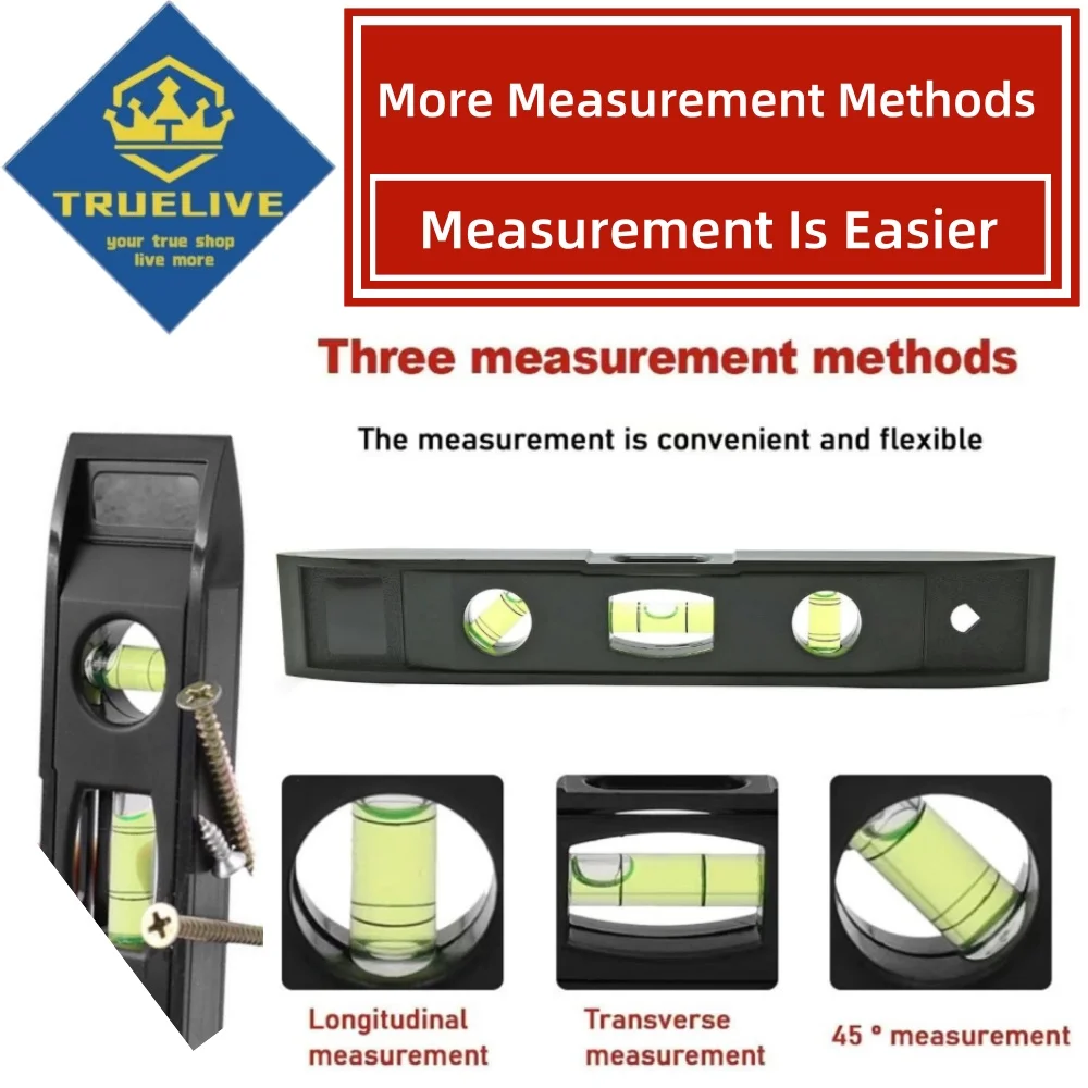 5/3/1PCS T-Type Bubble Spirit Level Magnetic Torpedo Level Ruler Machinery Durable Measuring Leveler Bubble Measure Tool Mini