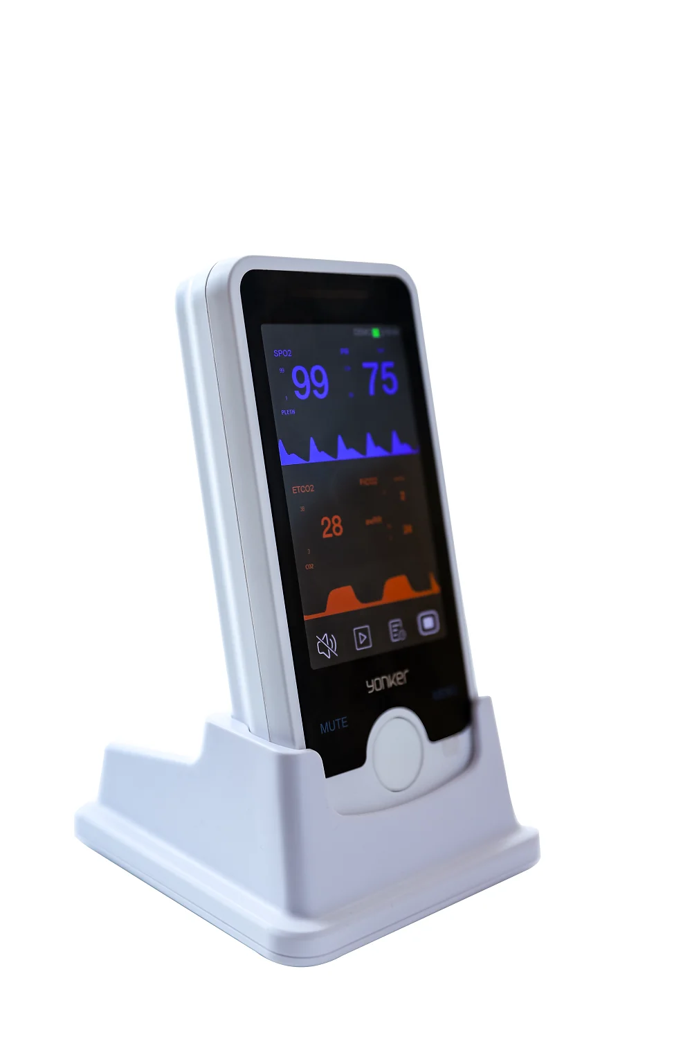 Monitor portátil de sinais vitais, monitor paciente portátil, hospital animal humano ou veterinário, SPO2 NIBP PR Capnograph, opcional