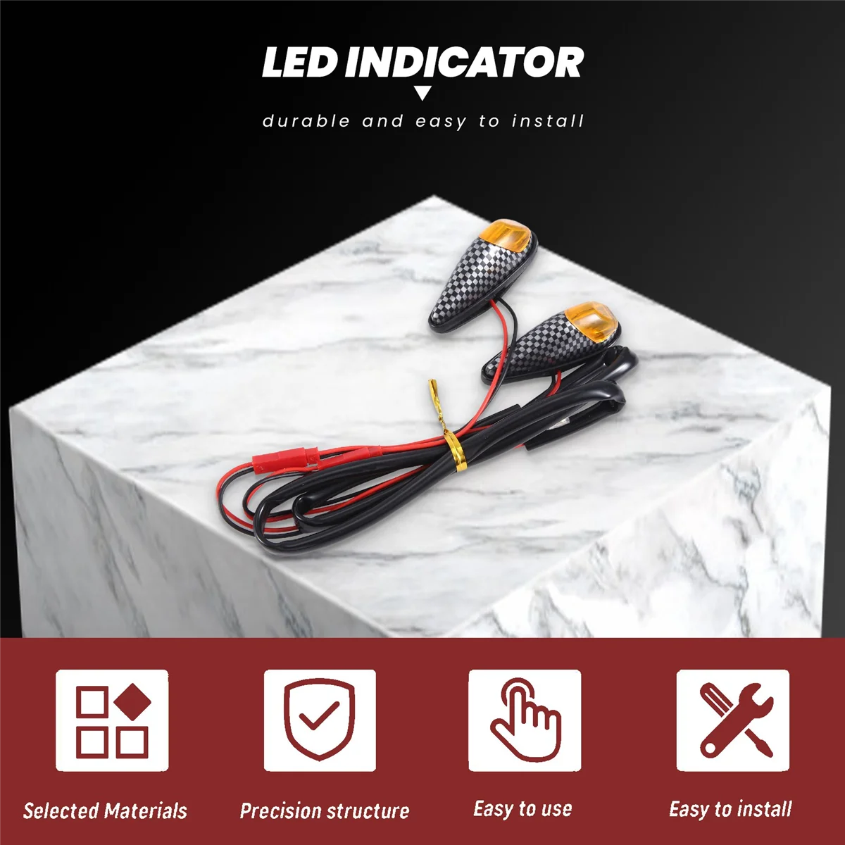 고출력 LED 미니 표시기, 깜박이는 신호등, 2 개 오토바이