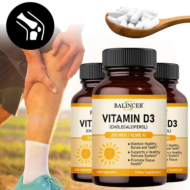 Vitamin D3 10,000 IU, Supports Bone and Teeth Health, Immune System, Promotes Calcium Absorption, Non-GMO, Gluten-free