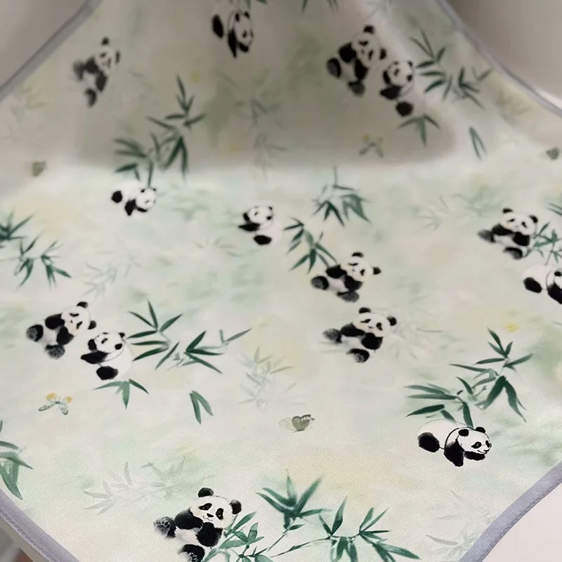 Chinese Style Temperamental Decorative 53cm Scarf Panda Printing Large Kerchief Thin Neck