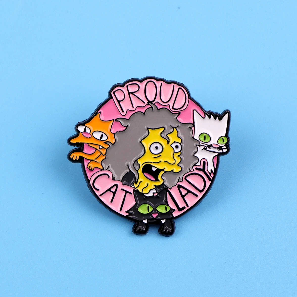 Cat Lady Enamel Pin Badges on Backpack Women's Brooches Hat Collar Lapel Pins Cartoon Jewelry Cosplay Accessories Gifts