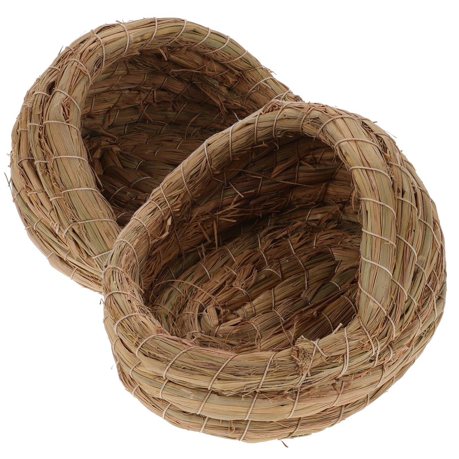 

2Pcs Chicken Coop Nest Straw Woven House for Small Animals Bird Nests Laying Nest Warm Cool Easy Durable