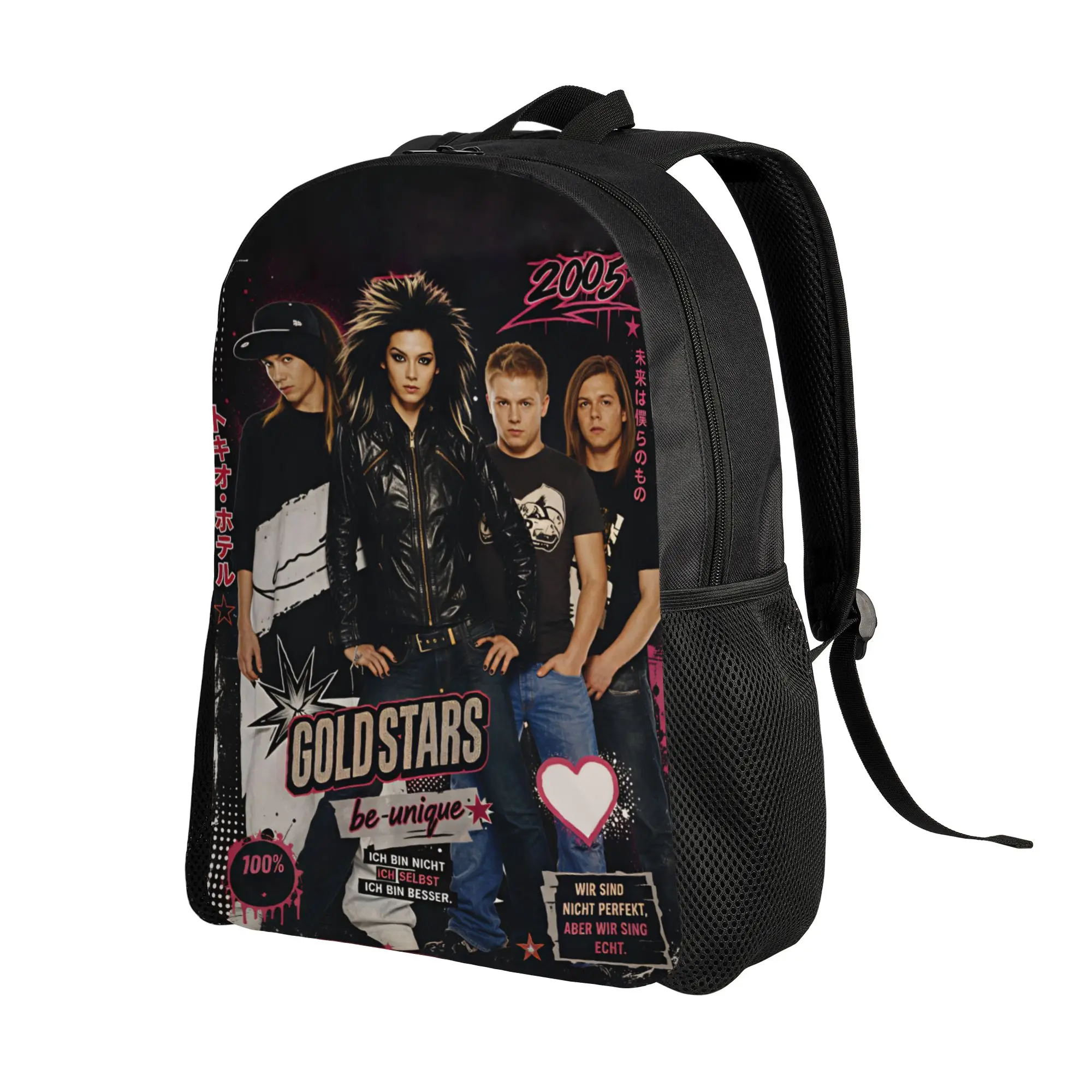 Tokio Hotel Bill Tom Kaulitz  Backpack Female  Durable Backpacks Polyester Aesthetic School Bags Daily Design Rucksack