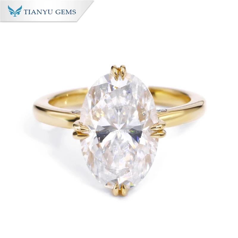 

Tianyu Gems 9.3x14mm Oval Cut Diamonds Engagement Rings D VVS Moissanite Women 10k 14k 18k Yellow Gold Wedding Customized Ring