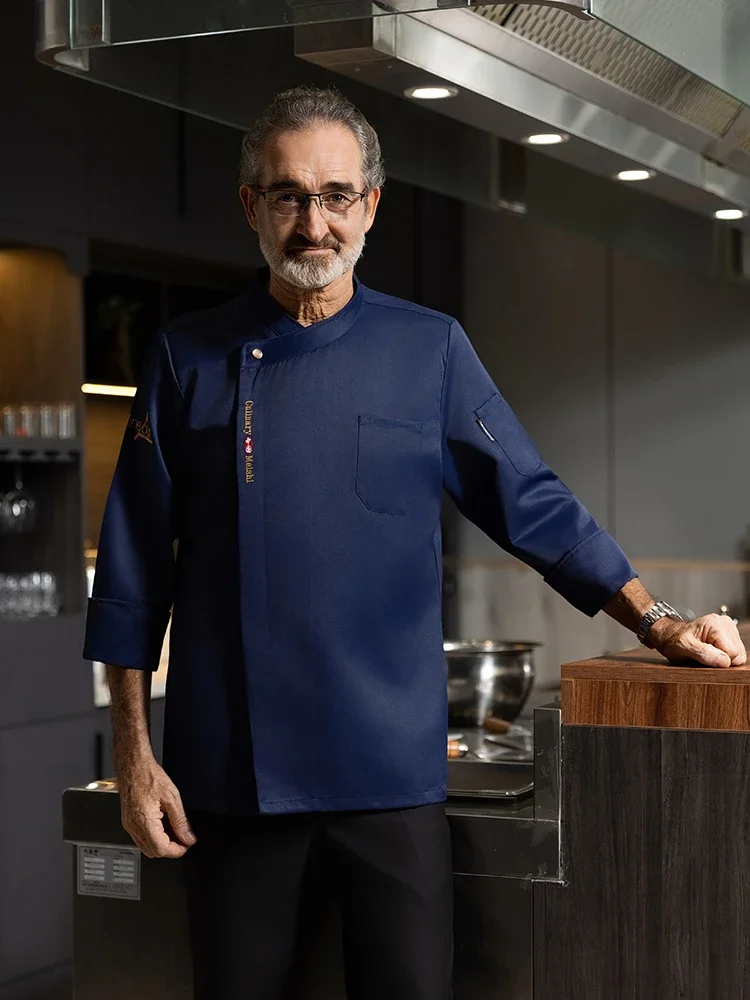 レストランの料理ユニフォーム、ホテルのキッチンシェフのジャケット、フードサービスの料理服、ベーカリーシャツ、通気性のあるウェイターの作業服