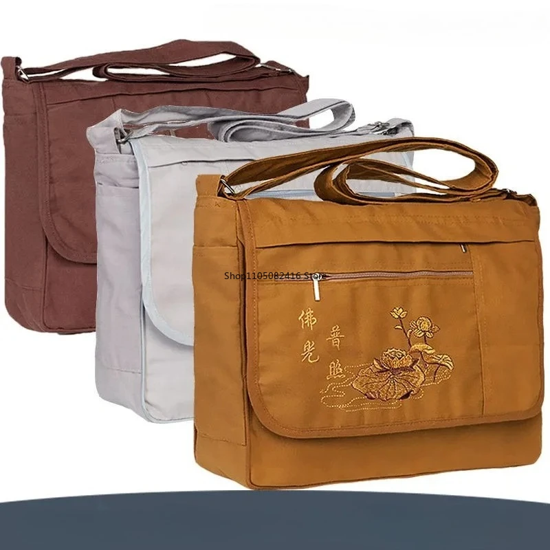 

Буддийские принадлежности, хлопковая парусиновая сумка на плечо, упаковка шаолиньского монаха, сумка Будда, кунг-фу, упаковки в форме полумесяца