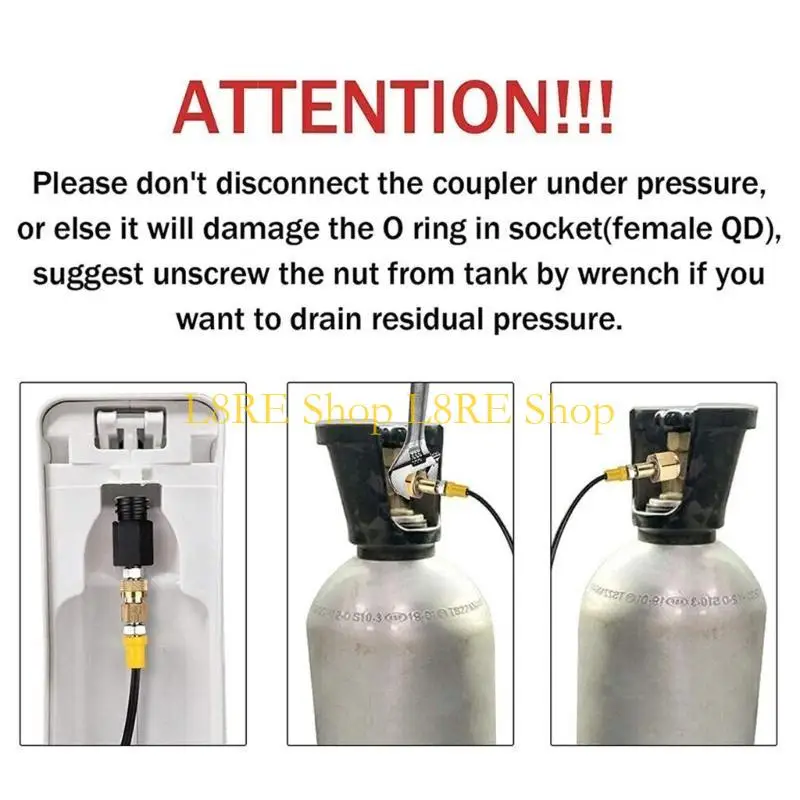 L8RE CGA320 to TR21-4 Sodas Maker CO2 Tanks Cylinder Direct Adapter W21.8-14 High Pressure Hose Sodas Maker Direct Connector