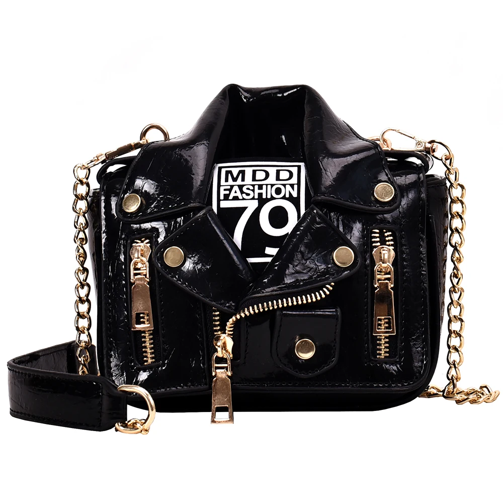 

Women Crossbody Bags Chain Shoulder Jacket Bags Motorcycle Messenger Bag Leather Handbags for Girls Purse