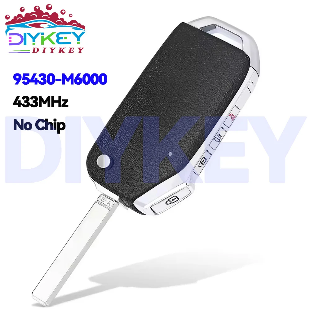 

DIYKEY флип-пульт дистанционного управления 4 кнопки автомобильный брелок 433 МГц P/N: 95430-M6000 для KIA Forte 2019 2020 2021 FCC ID: CQOTD00660 без чипа