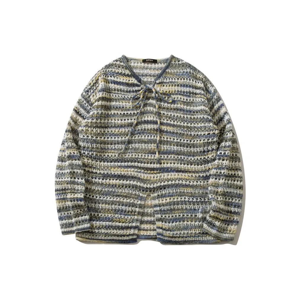 Color Block Hollow Out Aesthetic Goth Sweater for Women Men Loose Streetwear y2k Fairy Grunge Winter Cothes Dark Academia