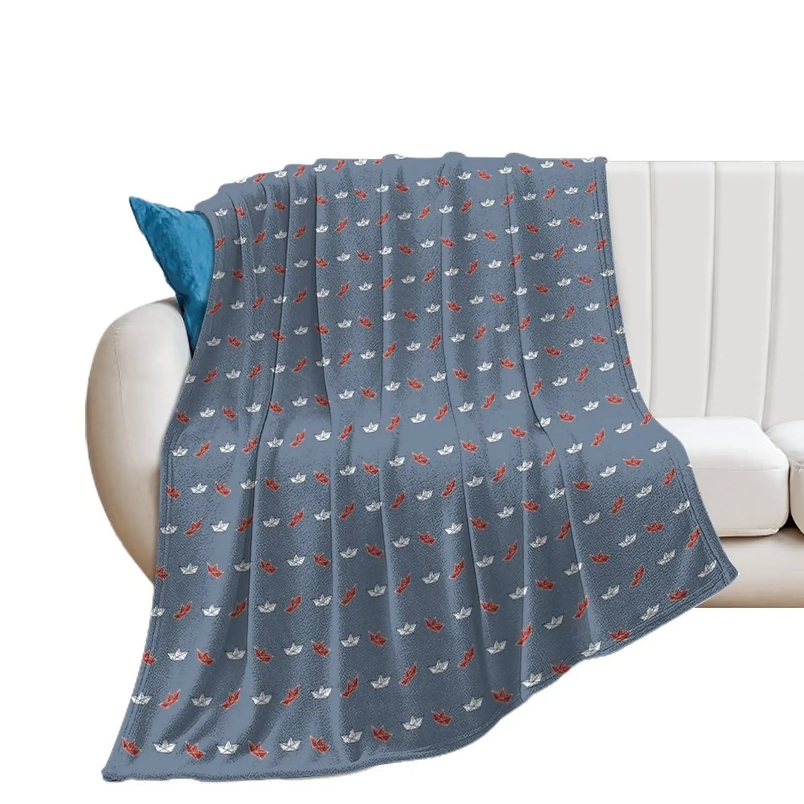 Maritime - boats - paper ships Throw Blanket Luxury Throw Winter beds Thermals For Travel Bed Blankets