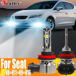 2x H11 H8 Led Fog Lights Headlight Canbus H16 H9 Car Bulb 6000K White Diode Driving Running Lamp 12v 55w For Seat Leon 5f Altea