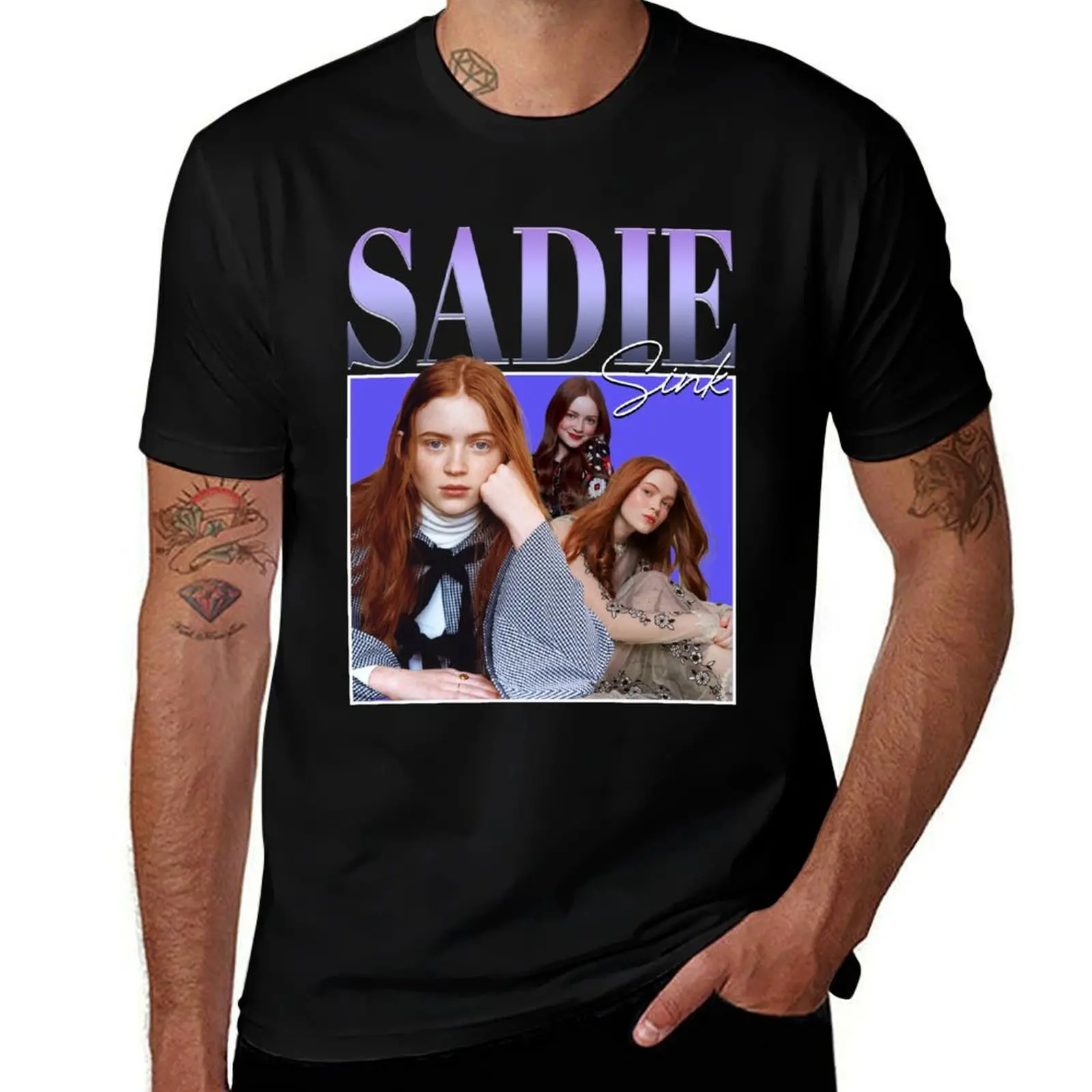 Sadie Sink Vintage retro T-Shirt graphic t shirts shirts graphic tees oversized vintage anime shirt plain white t shirts men