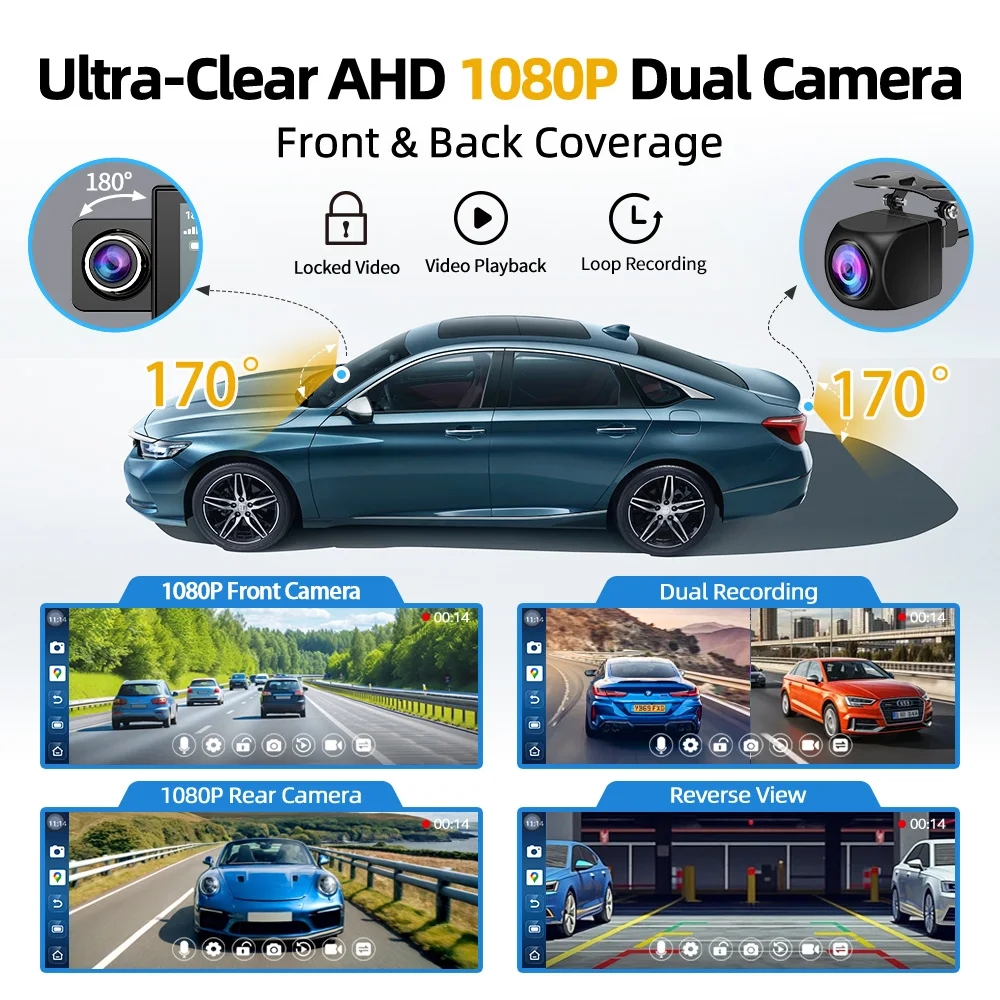 Imagebon W70 Carplay Auto Bildschirm With Rückfahrkamera Wireless Apple Carplay Android Auto Dashcam 11.4" 8 Core Android 14 Sma – Detail 8