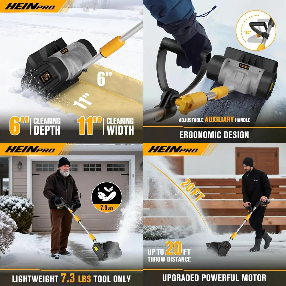 

Аккумуляторная лопата для снега 20 В — 11 электрических вентиляторов со снегоочистителем 20 футов, регулируемой ручкой для подъездных дорог, палуб и патио