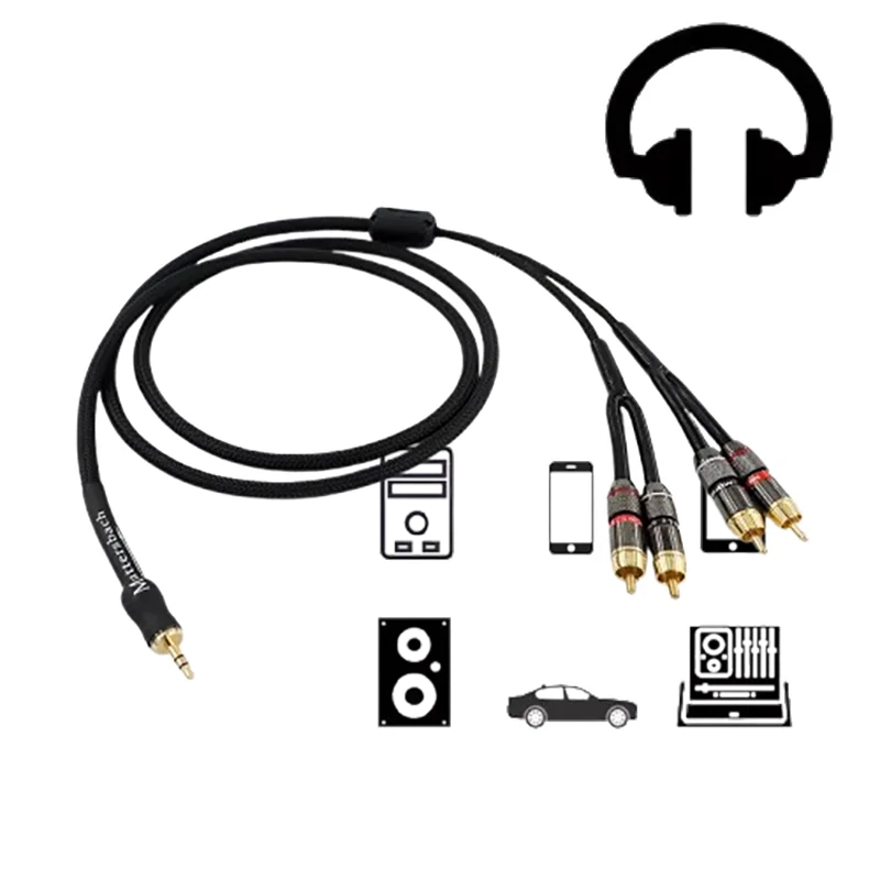 

Gold-Plated Dual Channel Splitter: 3.5mm TRS to 4RCA Audio Adapter for Amp/PC​
