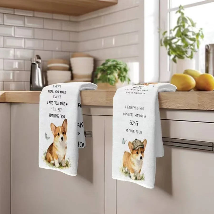 2 Buah, Handuk Dapur Corgi Ber - Kitchen Baking Necessities ulasan dan harga