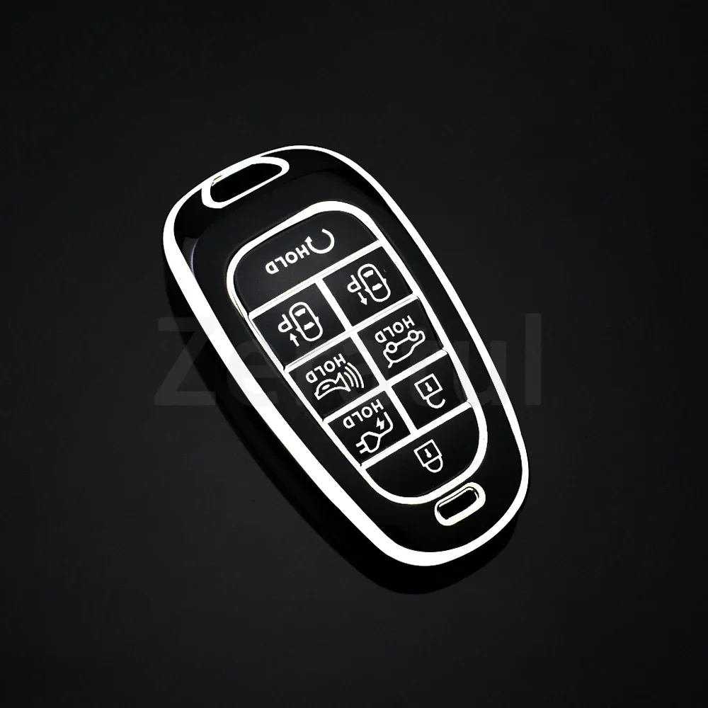 8 أزرار بولي TPU السيارات شل فوب حامل حافظة مفاتيح السيارة غطاء لشركة هيونداي توكسون سولاريس سوناتا الهجين NEXO NX4 سانتافي dn8 اكسسوارات