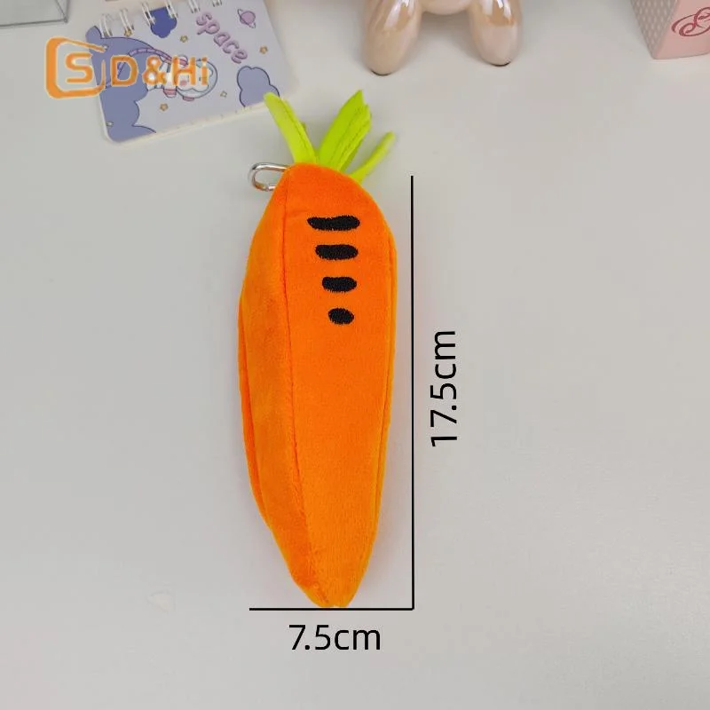 Cute Simulated Carrot Plush Pencil Case Creativity Large Capacity Pencil Pouch Cartoon Portable Storage Bag School Stationery