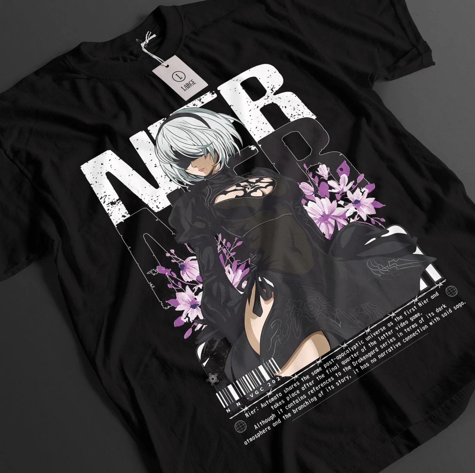 A2 NieR Automata Game Cosplay YoRHa Type A No 2 Graphic T-Shirt Cotton Men Women Streetwear Tee