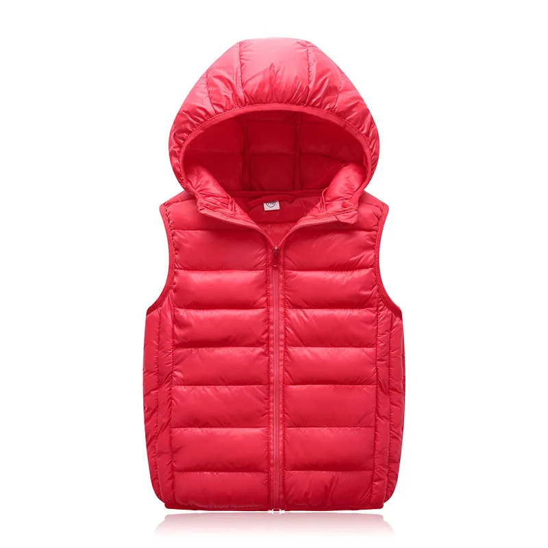 3-12 Years Hooded Child Waistcoat Children Outerwear Winter Coats Kids Clothes Warm Cotton Baby Boys Girls Vest KF783