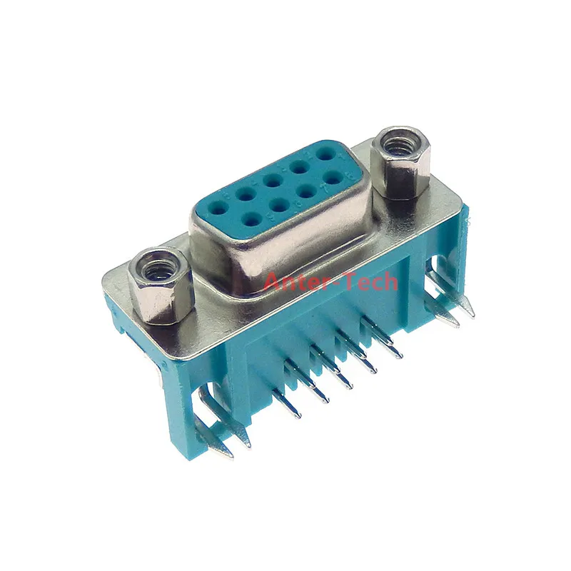 2PCS DB9 Female Male PCB Mount D-Sub 9 pin PCB Connector RS232 Connector 90-degree bent needle DR9 New Hot