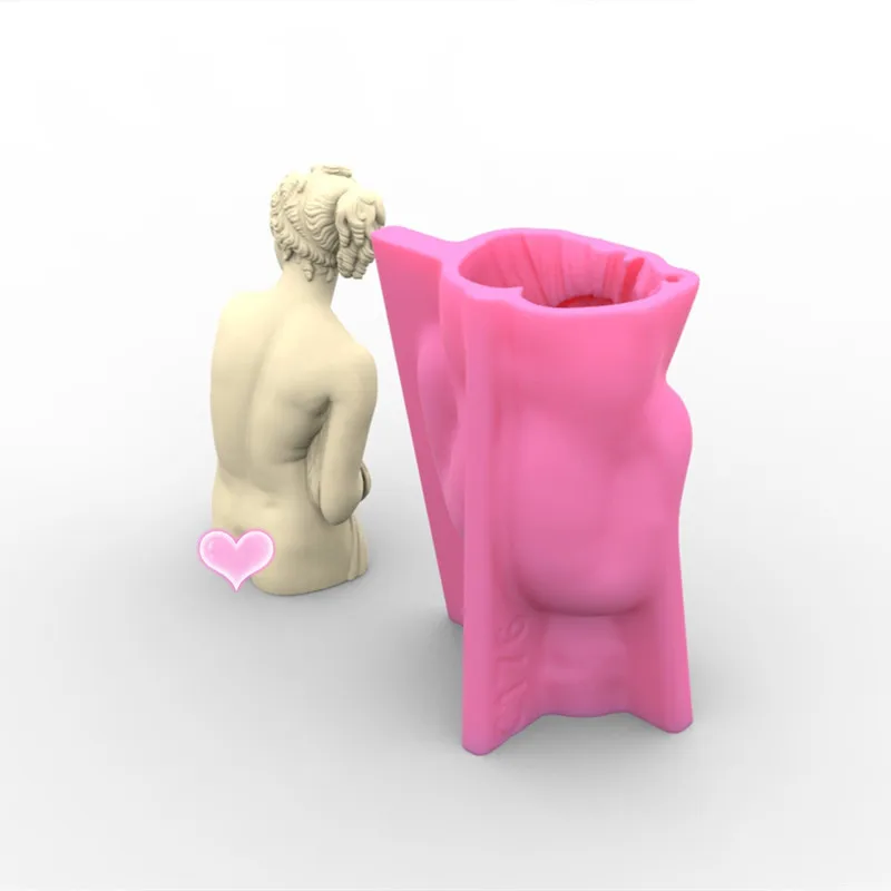 Large Nordic Greek Antique Goddess Statue Candle Silicone Mold Stripping Woman Epoxy Silicone Mold Home Decor Crafts clay mold