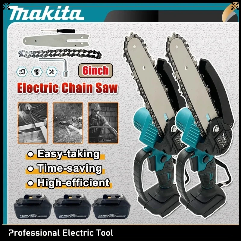 

Makita 6 Inch Chain Saw Wood Logging Chain saw Handheld Portable Garden Pruning Wood Power Tool