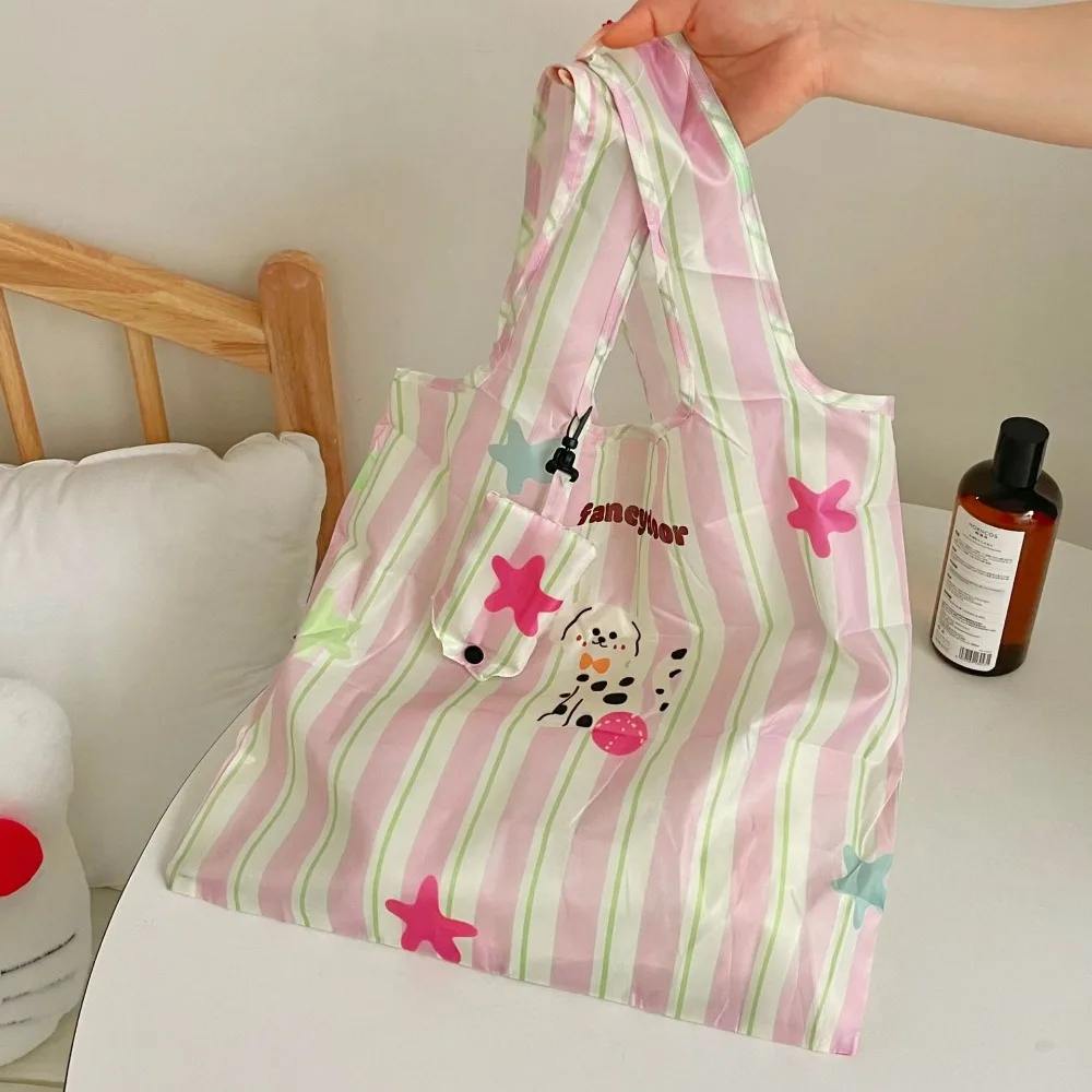 

Creative Nylon Foldable Shopping Bag Tote Bag Storage Bags Cartoon Eco Bag Waterproof Reusable Travel Grocery Bag Food