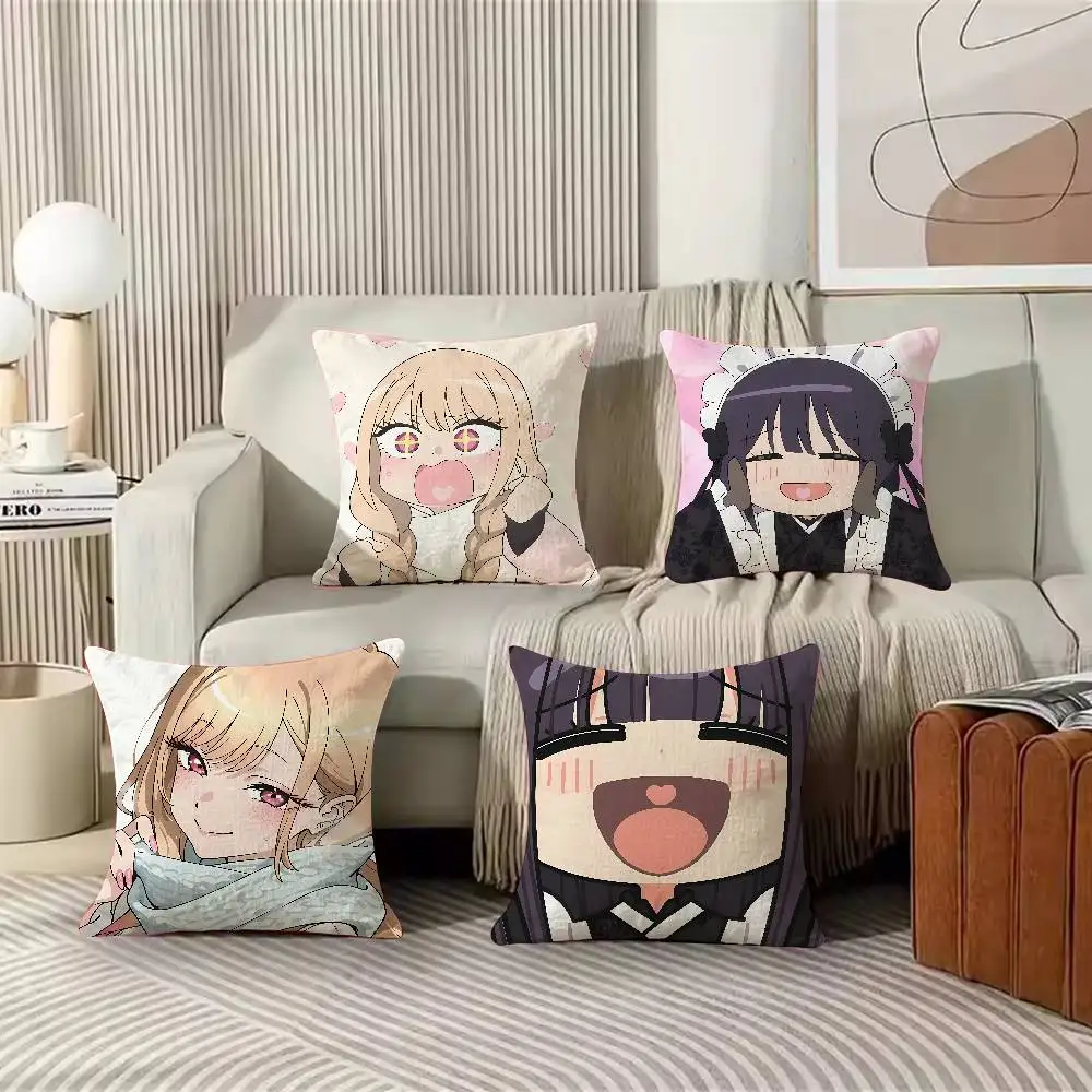 Cute Anime Girl Marin Kitagawa Pillow Cover Living Room Sofa Cushion Cover Bedroom Room Bed Pillow Cover Home Decoration