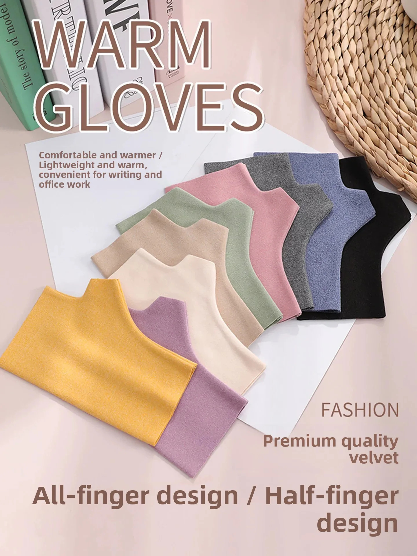 Warm Touchscreen Gloves Half Finger Men's Office Writing Winter Windproof Cold Proof Dervo Gloves for Students And Office Wor...