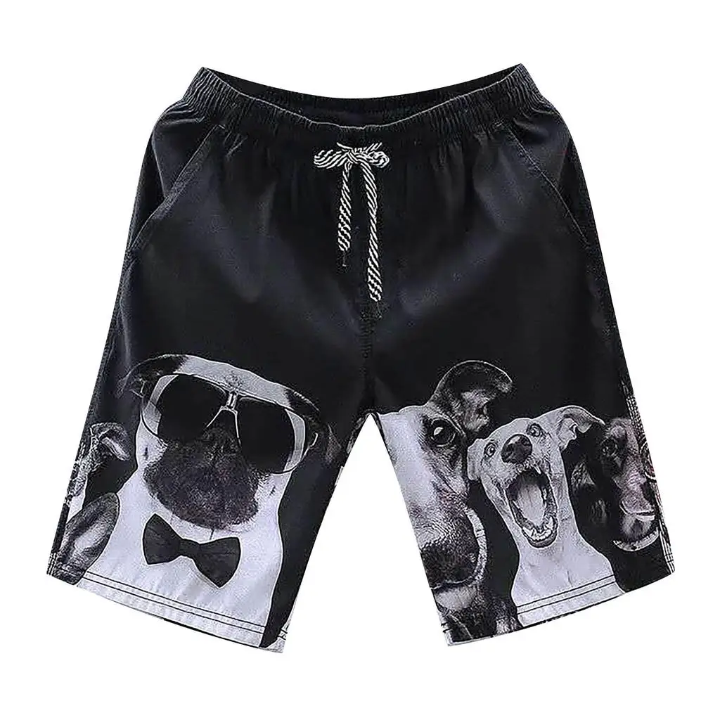 Men's Spring Summer 3D Printed Drawstring Shorts, Distressed Union Jack Five-pointed Star British Retro Bottoms